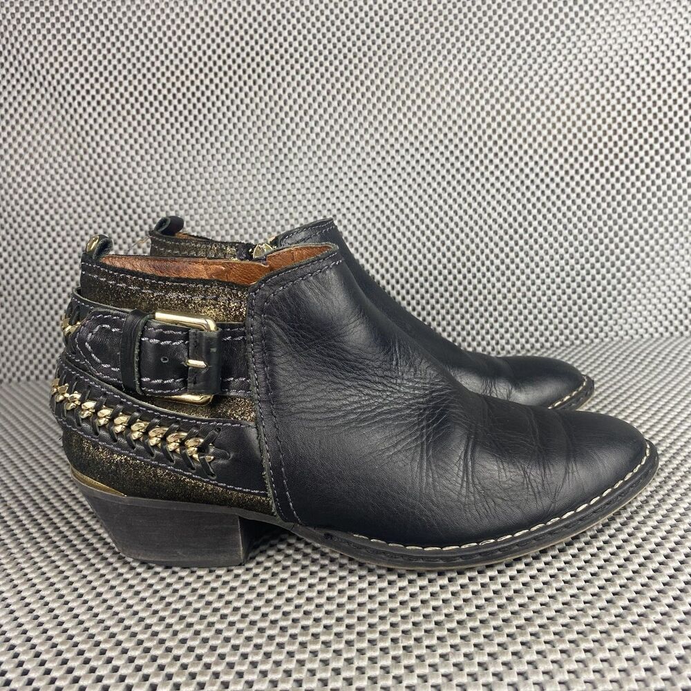 Pikolinos Ankle Boots Womens Size 37 Black Leather Zip Up Casual Made in Spain